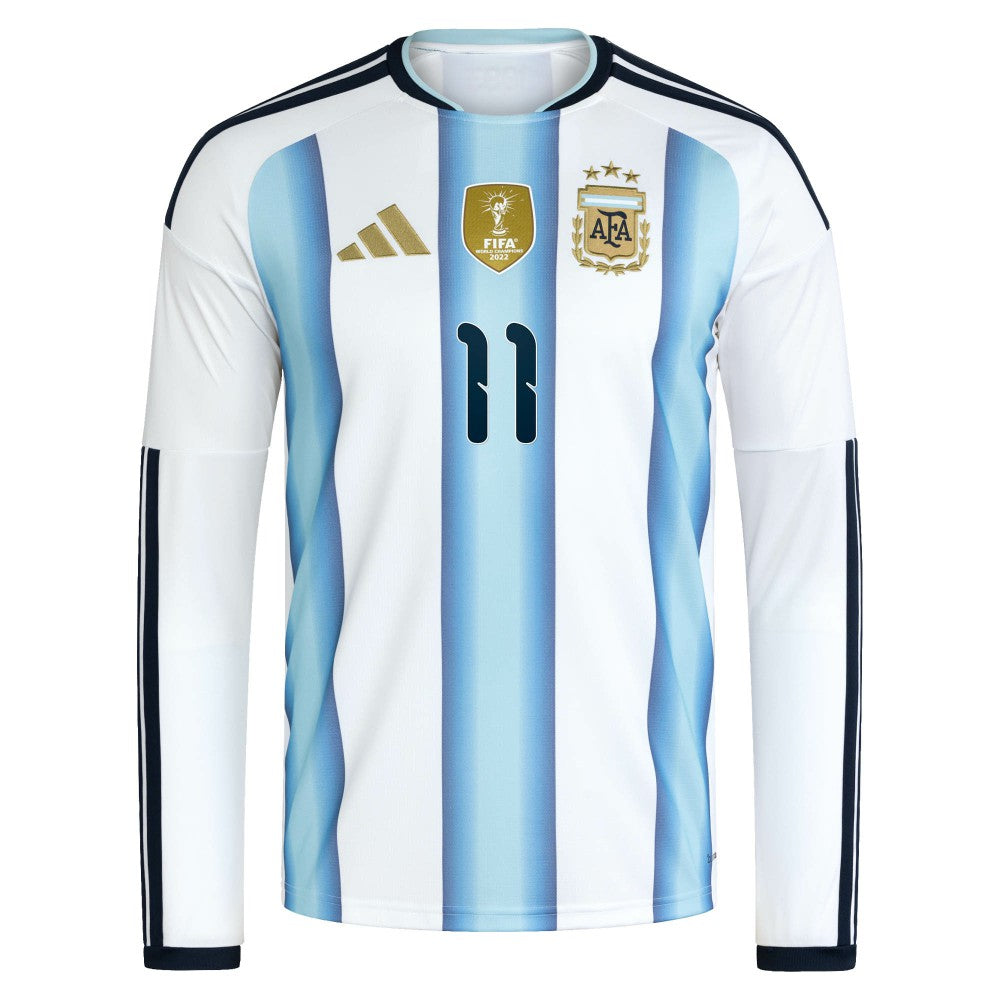 Angel Di Maria Argentina National Team 2026 Home Replica Long Sleeve Jersey - Adidas White