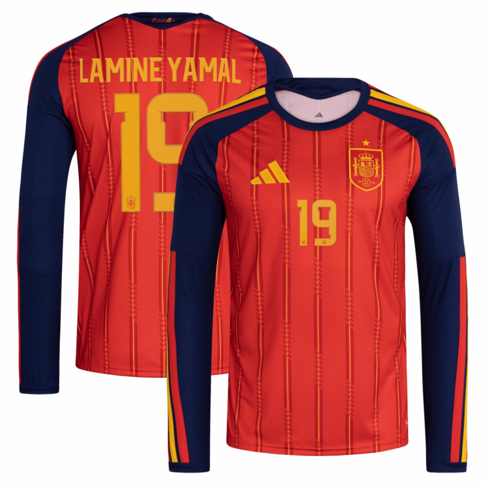 Lamine Yamal Spain National Team 2026 Home Replica Long Sleeve Jersey - Adidas Red