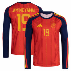 Lamine Yamal Spain National Team 2026 Home Replica Long Sleeve Jersey - Adidas Red