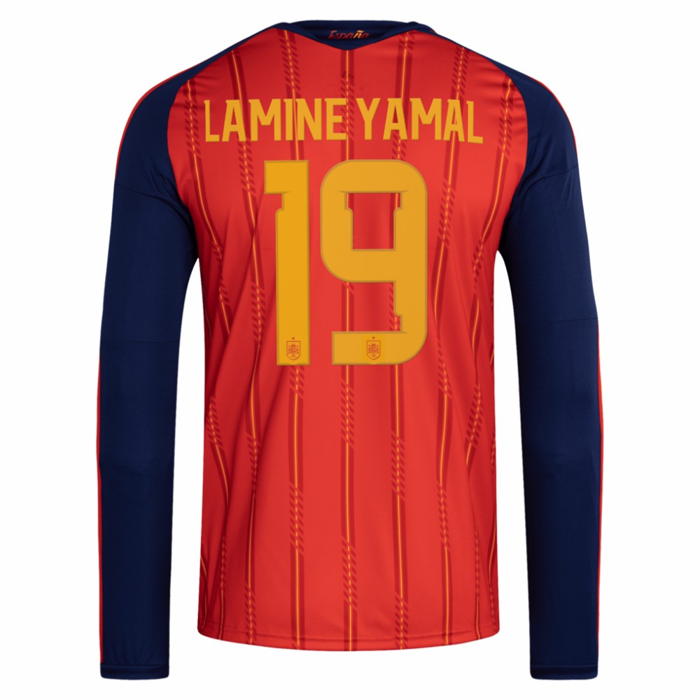 Lamine Yamal Spain National Team 2026 Home Replica Long Sleeve Jersey - Adidas Red