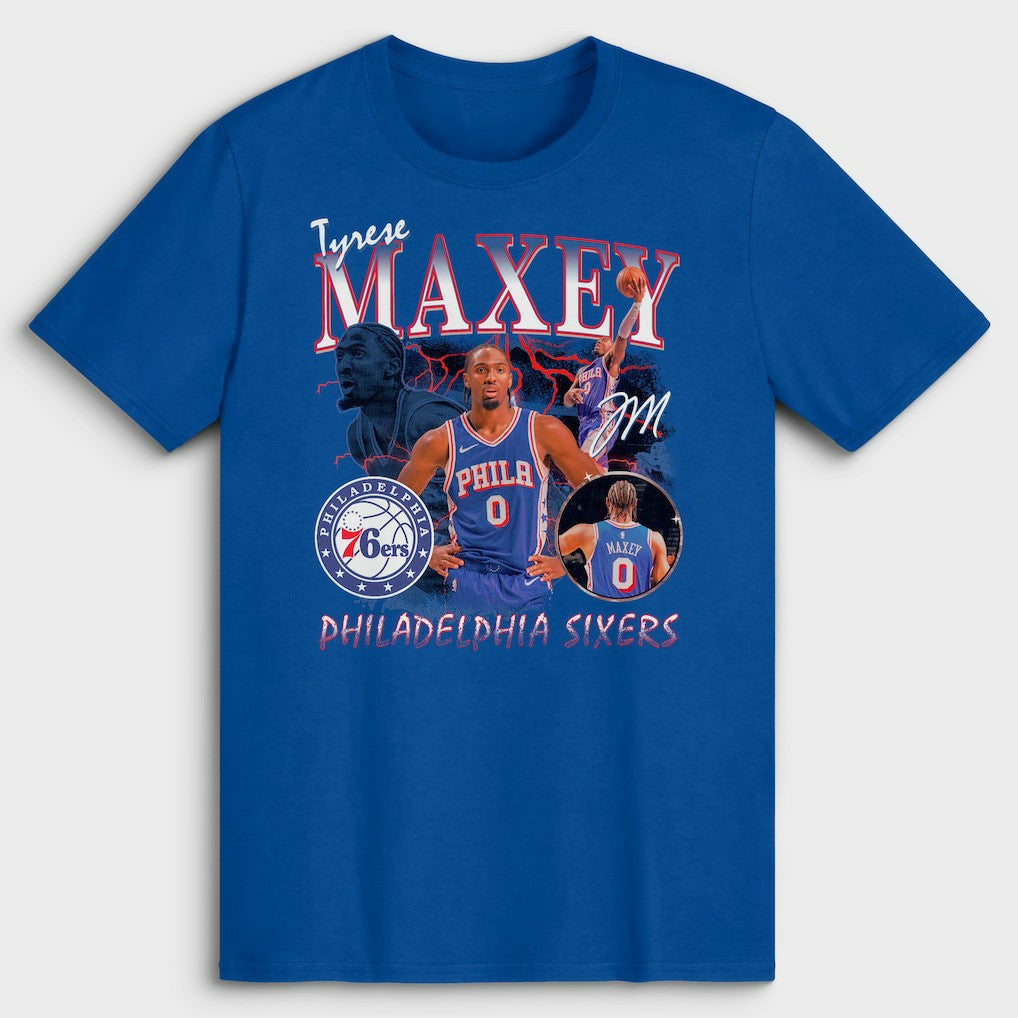 NBA Tyrese Maxey Philadelphia 76ers Player Collage T-Shirt