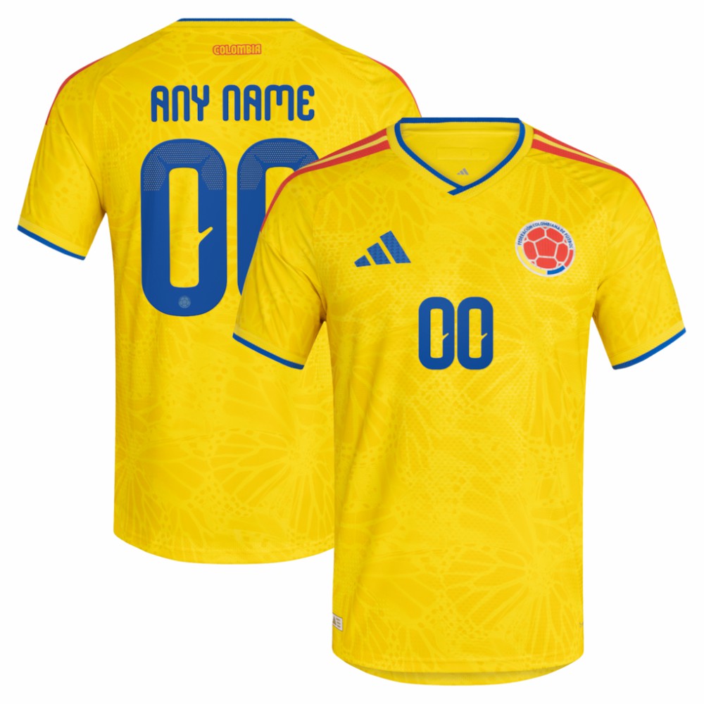 Colombia National Team FIFA x World Cup 2026 Home On Field Custom Jersey - Adidas Yellow