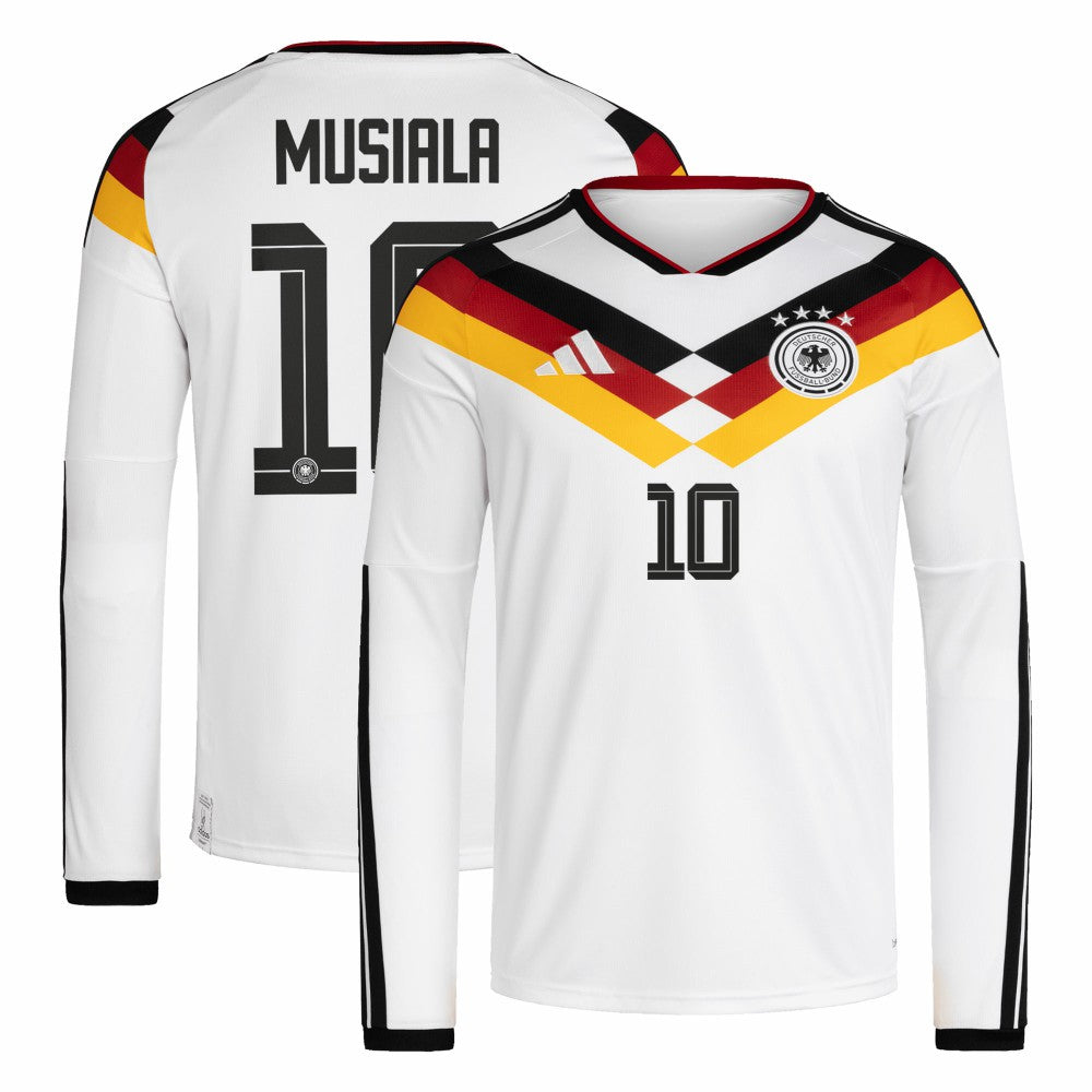 Jamal Musiala Germany National Team 2026 Home Replica Long Sleeve Jersey - Adidas White