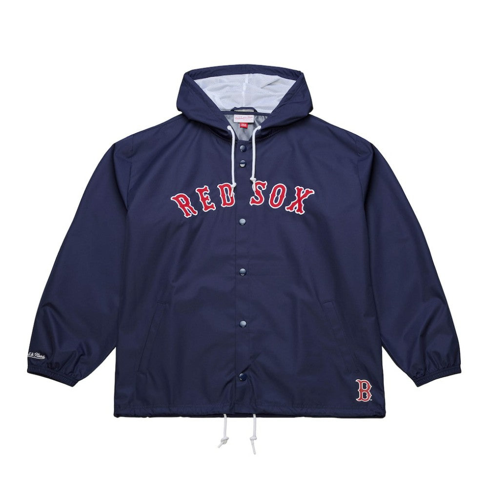 MLB Boston Red Sox Mitchell & Ness Full-Snap Hooded Coaches Jacket