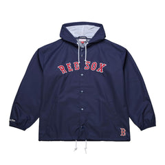 MLB Boston Red Sox Mitchell & Ness Full-Snap Hooded Coaches Jacket