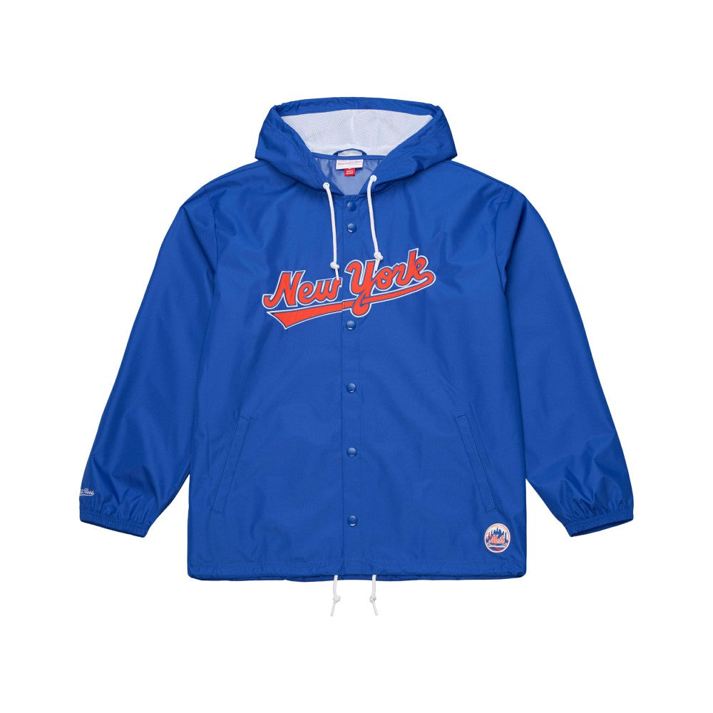 MLB New York Mets Mitchell & Ness Full-Snap Hooded Coaches Jacket