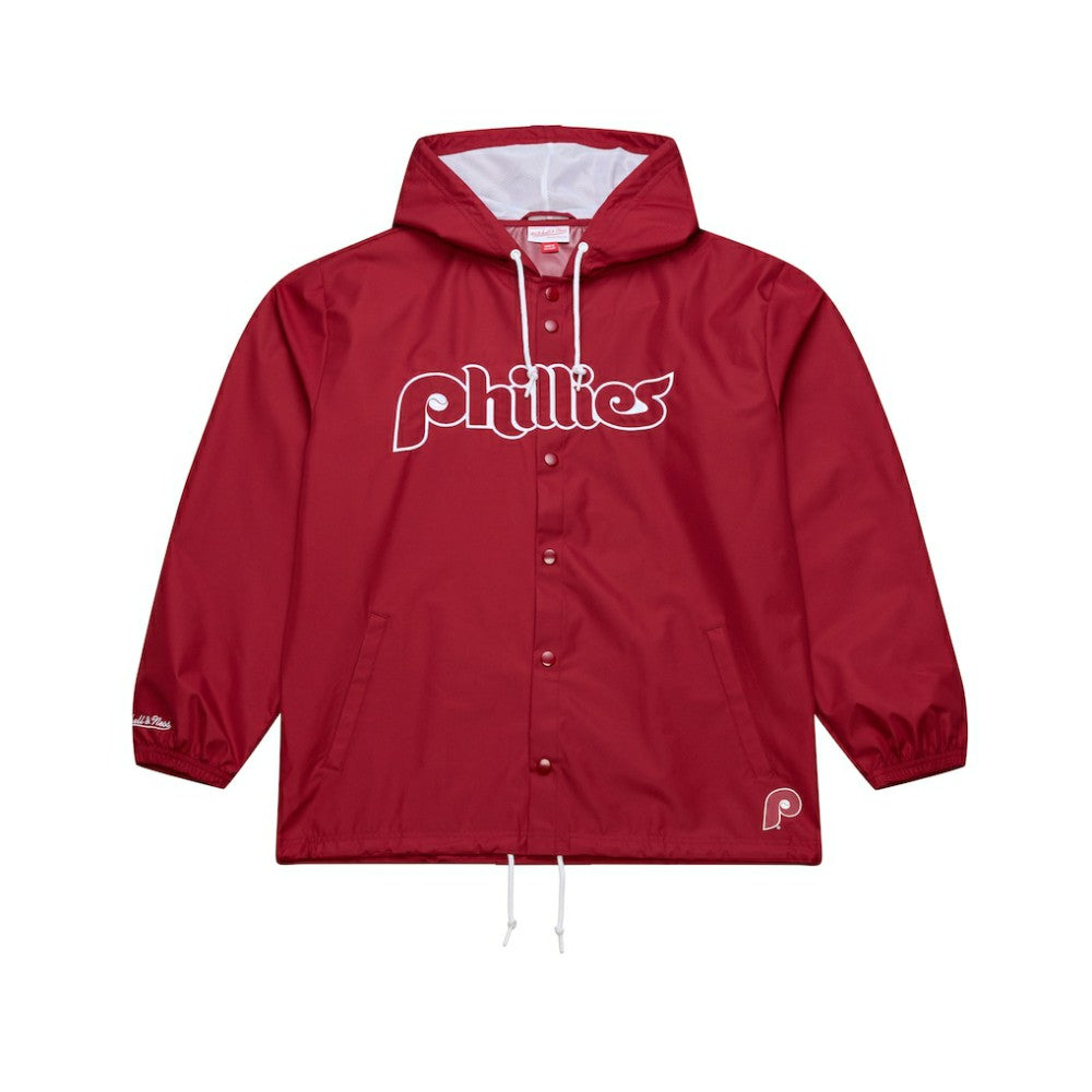 MLB Philadelphia Phillies Mitchell & Ness Full-Snap Hooded Coaches Jacket