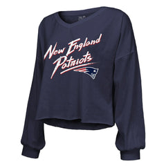 Drake Maye  Majestic Threads Women's Off-Shoulder Script Name & Number V-Neck T-Shirt - New England Patriots