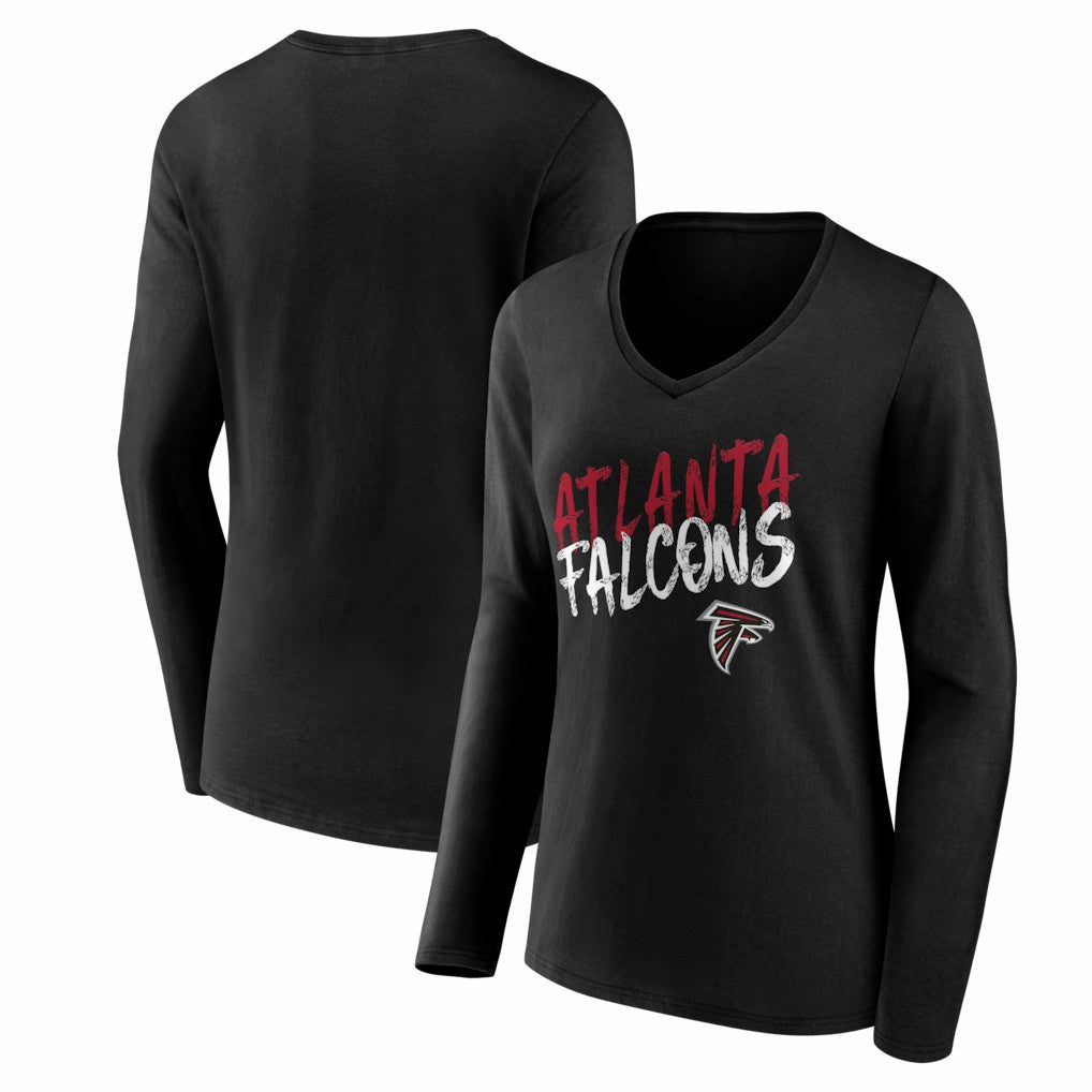 Women's Hustle Long Sleeve V-Neck T-Shirt - Atlanta Falcons
