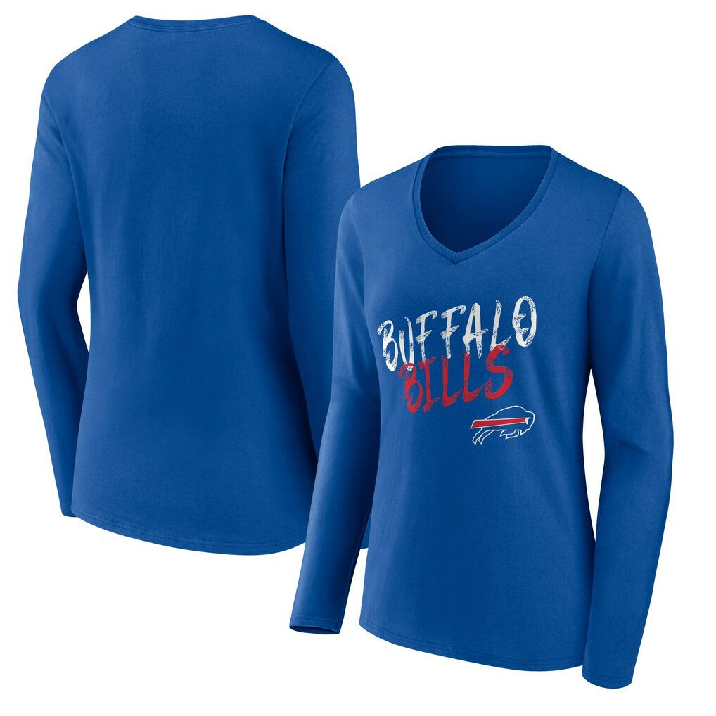 Women's Hustle Long Sleeve V-Neck T-Shirt - Buffalo Bills
