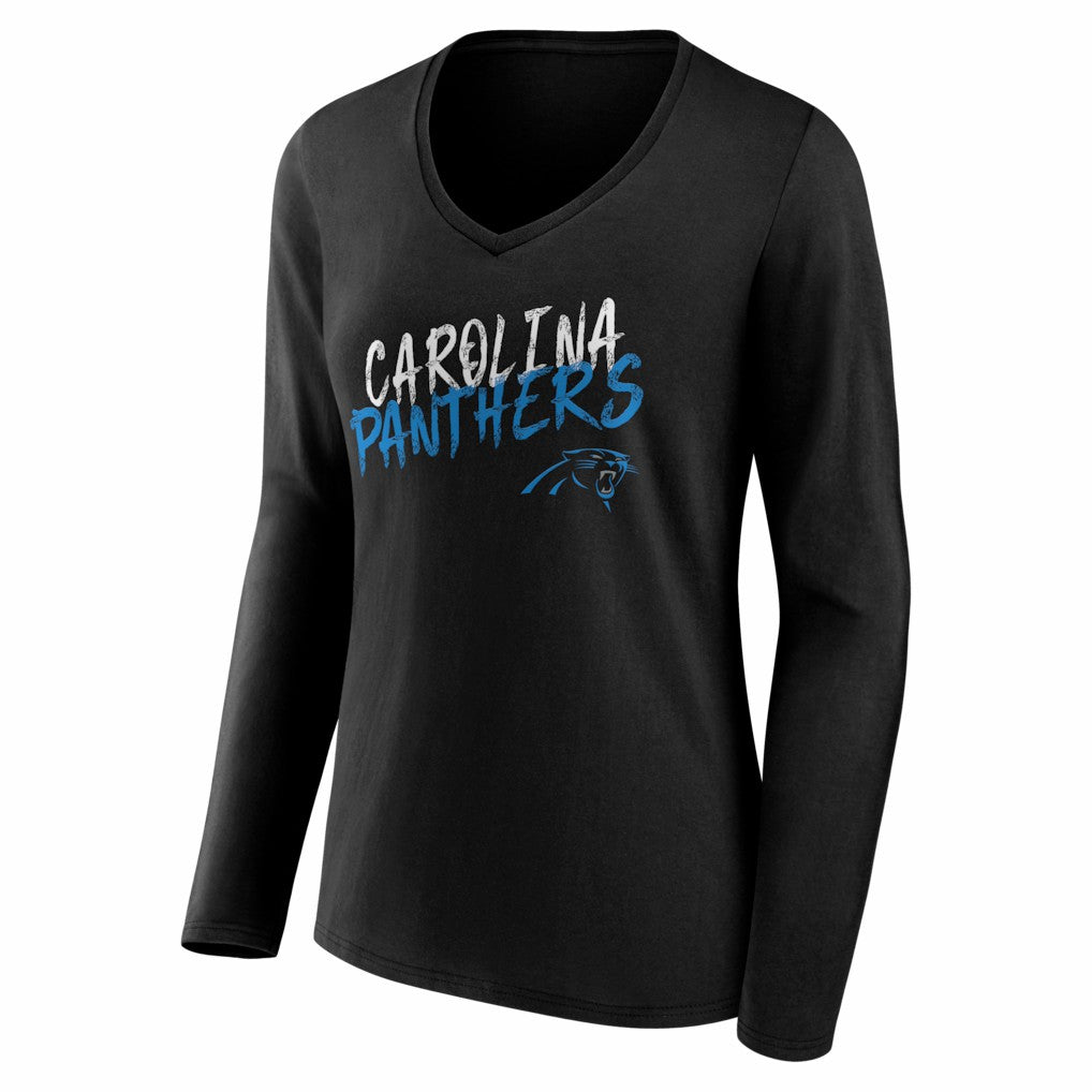 Women's Hustle Long Sleeve V-Neck T-Shirt - Carolina Panthers