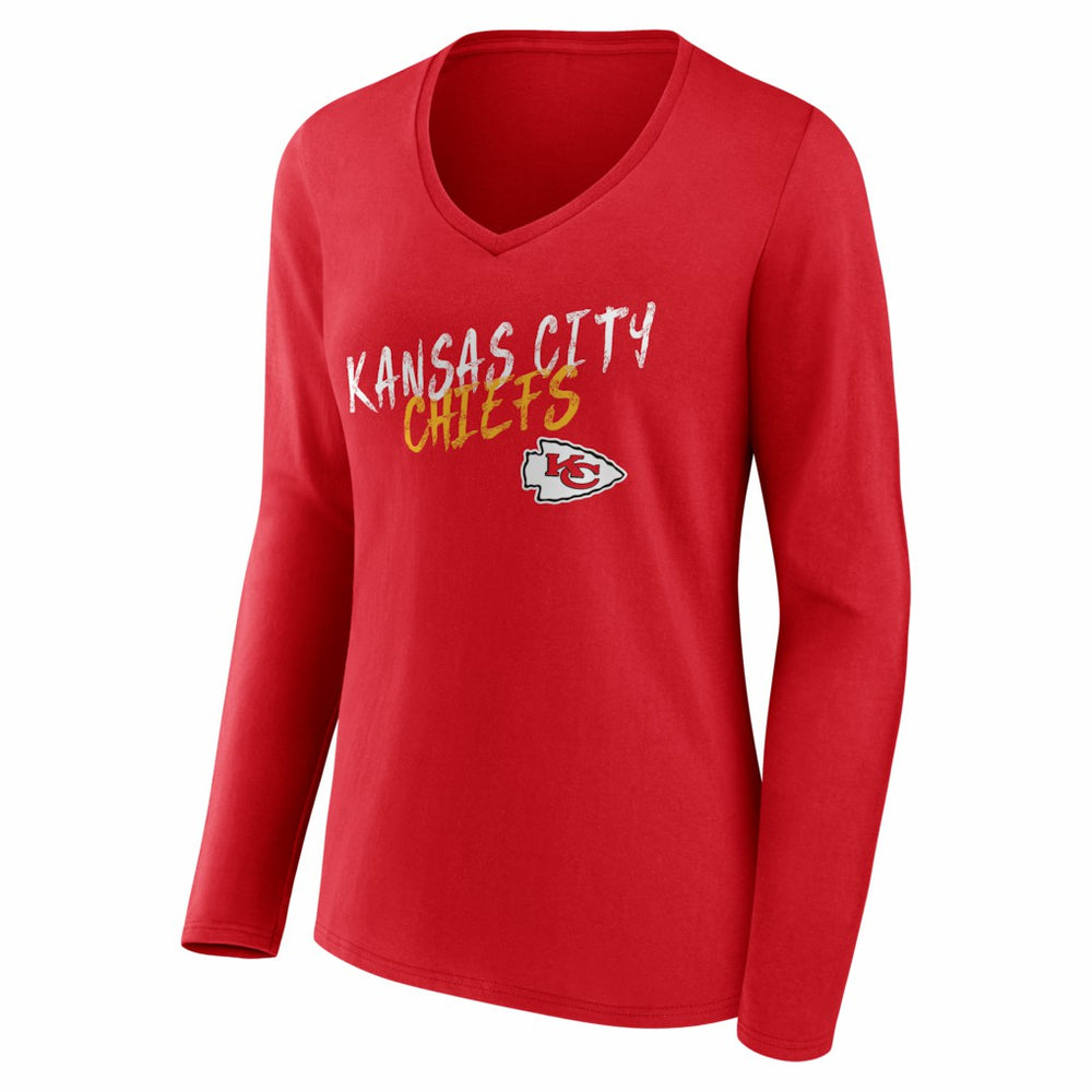 Women's Hustle Long Sleeve V-Neck T-Shirt - Kansas City Chiefs