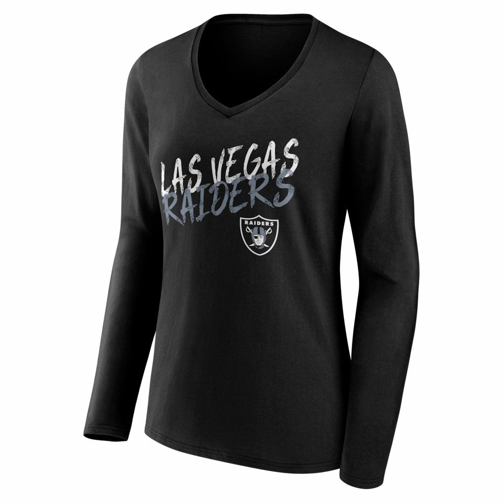 Women's Hustle Long Sleeve V-Neck T-Shirt - Las Vegas Raiders
