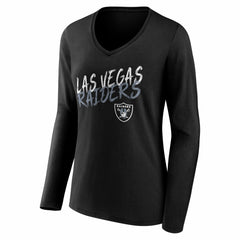 Women's Hustle Long Sleeve V-Neck T-Shirt - Las Vegas Raiders