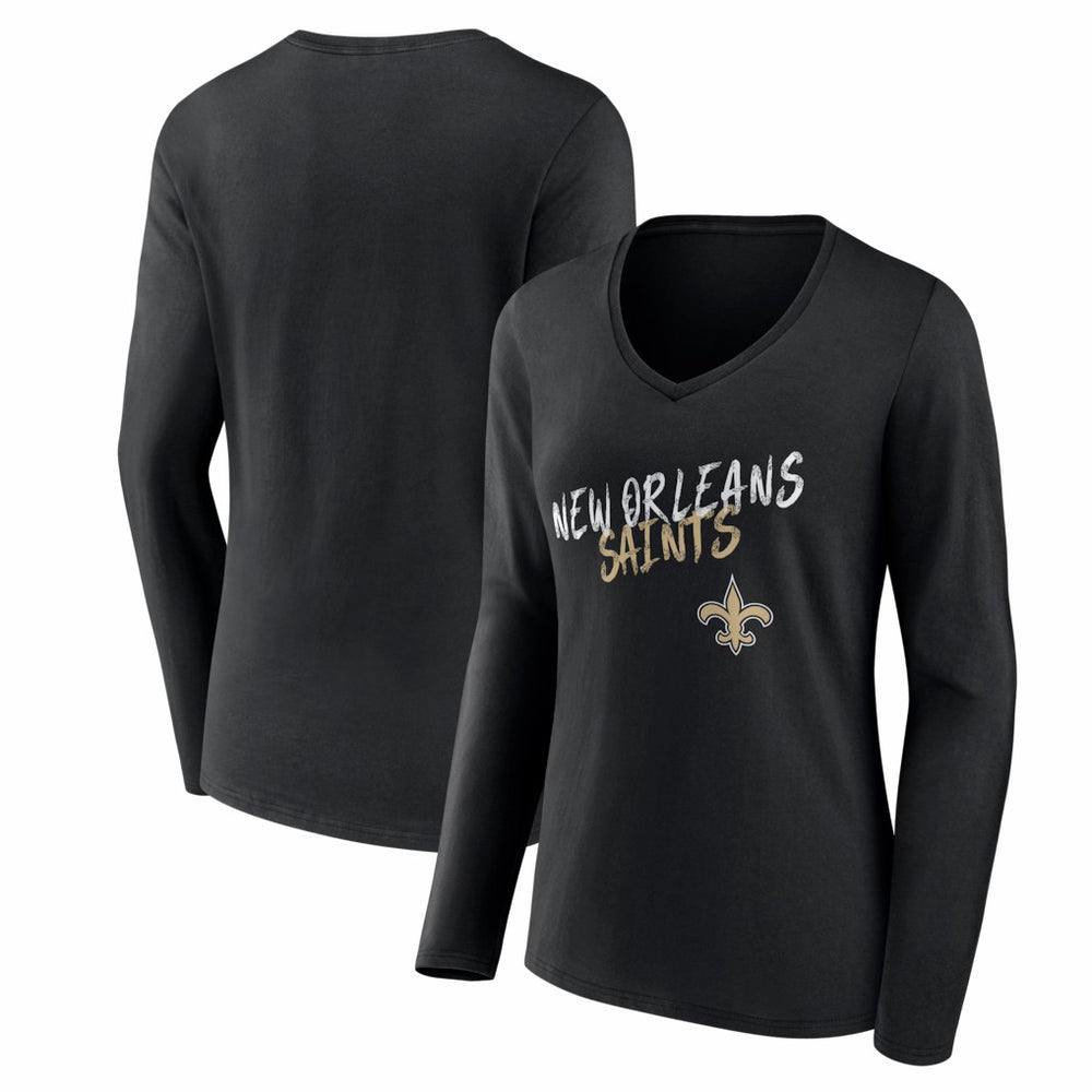Women's Hustle Long Sleeve V-Neck T-Shirt - New Orleans Saints