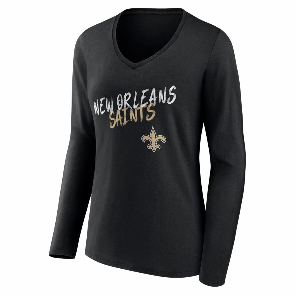 Women's Hustle Long Sleeve V-Neck T-Shirt - New Orleans Saints