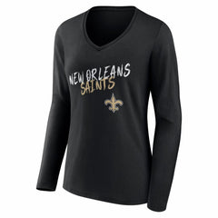 Women's Hustle Long Sleeve V-Neck T-Shirt - New Orleans Saints