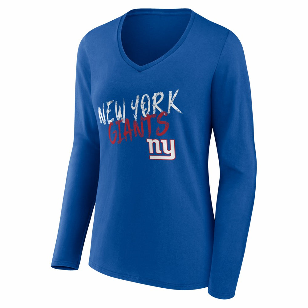 Women's Hustle Long Sleeve V-Neck T-Shirt - New York Giants