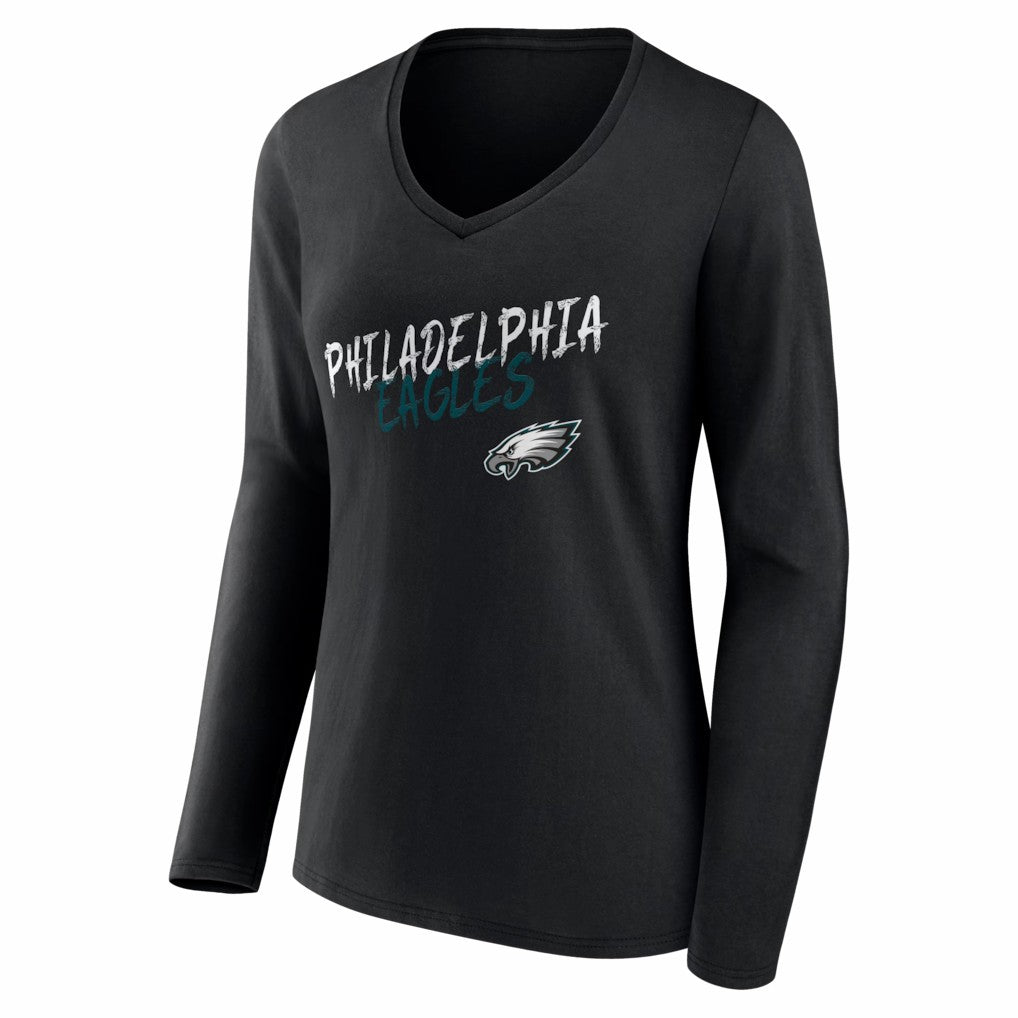 Women's Hustle Long Sleeve V-Neck T-Shirt - Philadelphia Eagles