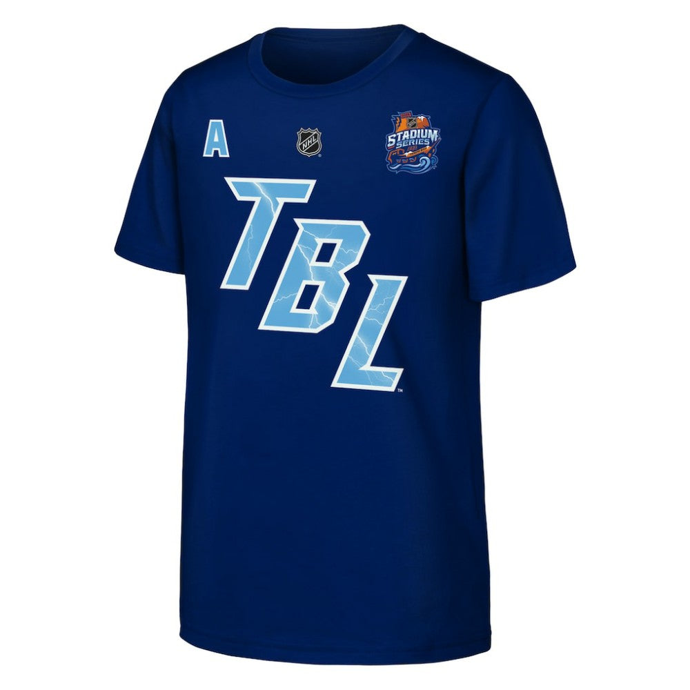 NHL Blue Nikita Kucherov Tampa Bay Lightning Fanatics Youth Alternate Captain 2026 Stadium Series T-Shirt