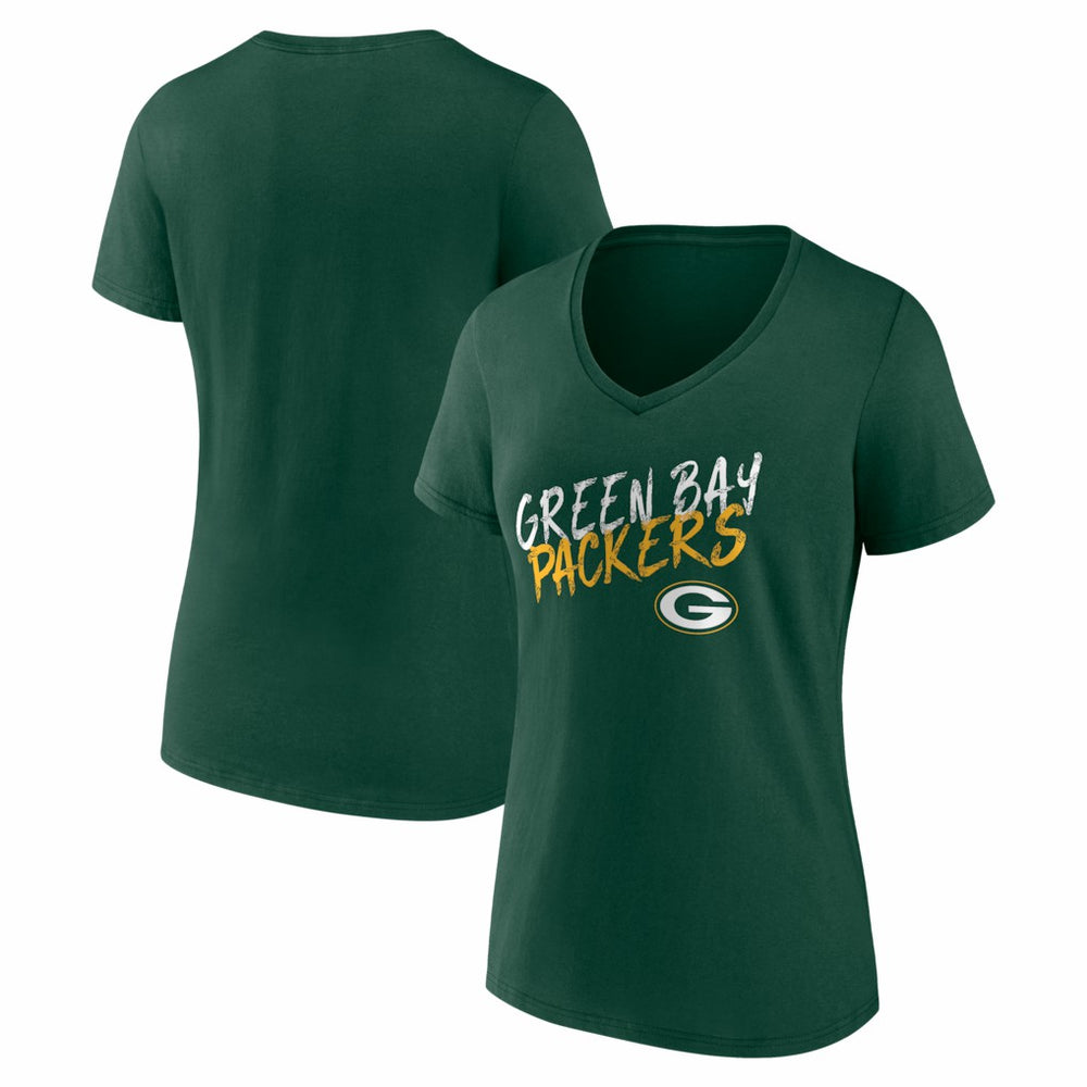 Women's Hustle V-Neck T-Shirt - Green Bay Packers