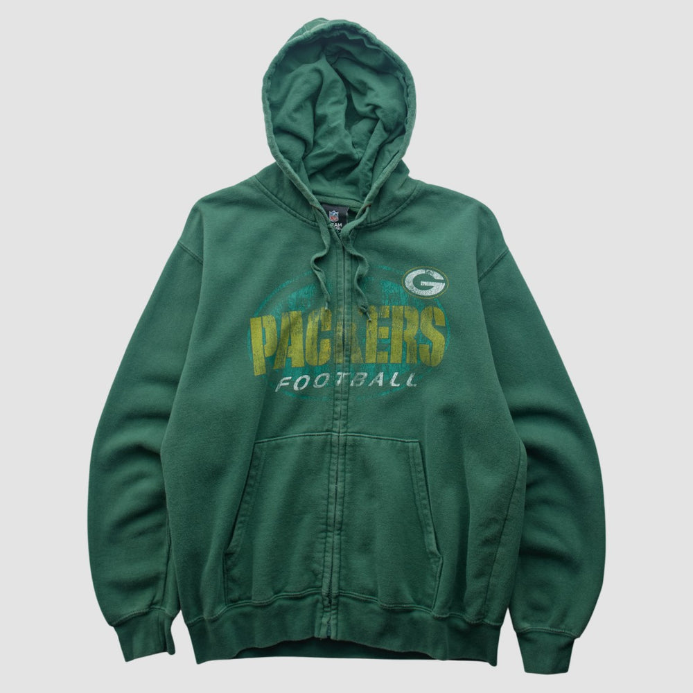 Team Edition Apparel 2010s Hooded Full Zip Sweatshirt - Green Bay Packers