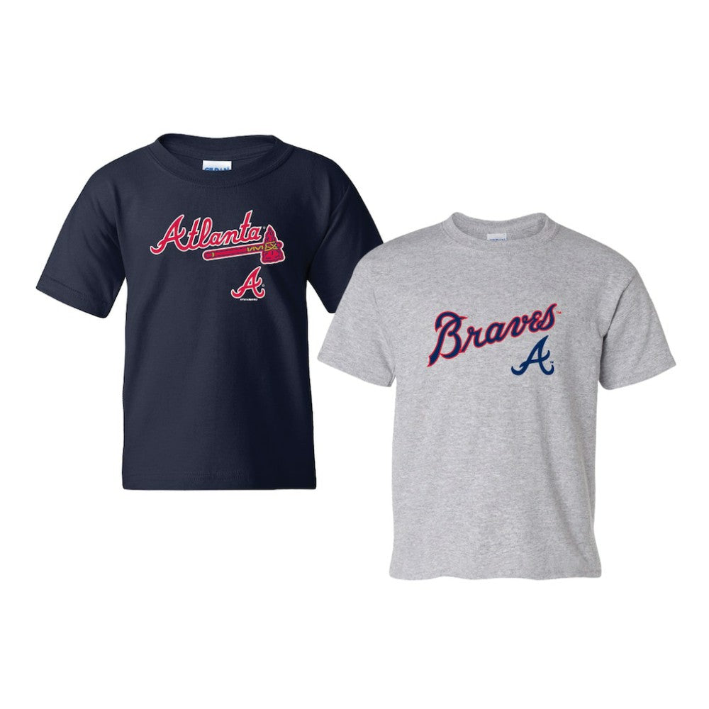 MLB Atlanta Braves Soft as a Grape Youth 2-Pack Logo T-Shirt Set