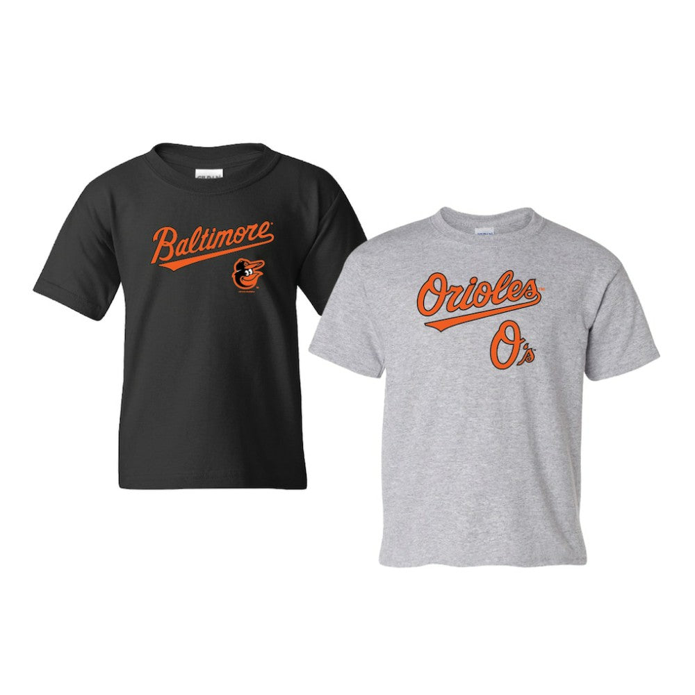MLB Baltimore Orioles Soft as a Grape Youth 2-Pack Logo T-Shirt Set