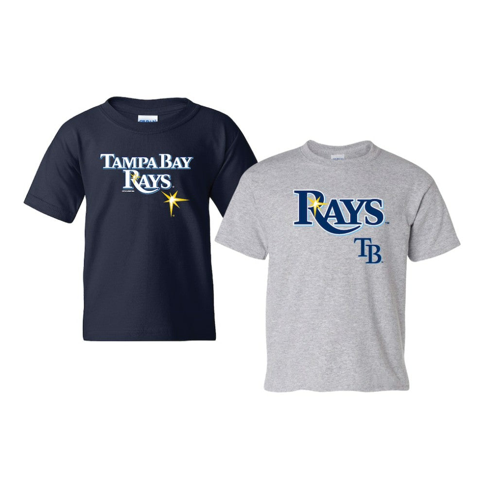 MLB Tampa Bay Rays Soft as a Grape Youth 2-Pack Logo T-Shirt Set