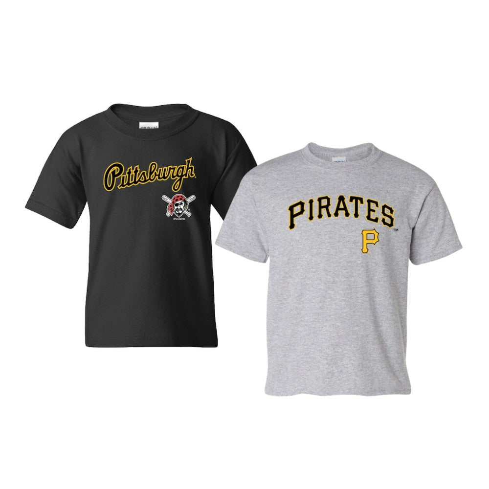 MLB Pittsburgh Pirates Soft as a Grape Youth 2-Pack Logo T-Shirt Set