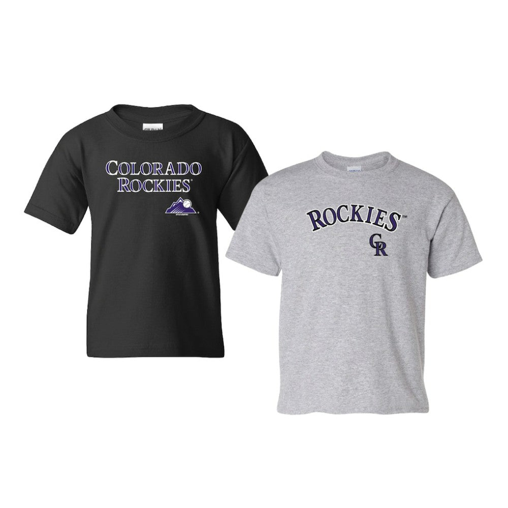 MLB Colorado Rockies Soft as a Grape Youth 2-Pack Logo T-Shirt Set