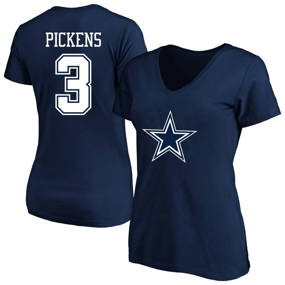 George Pickens  Women's Plus Size Name & Number V-Neck T-Shirt - Dallas Cowboys