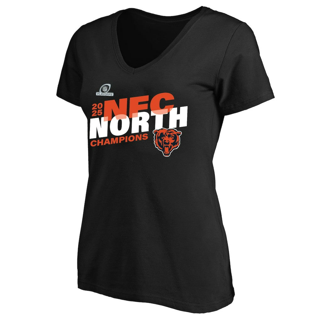 Women's 2025 NFC North Division Champions Plus Size V-Neck T-Shirt - Chicago Bears