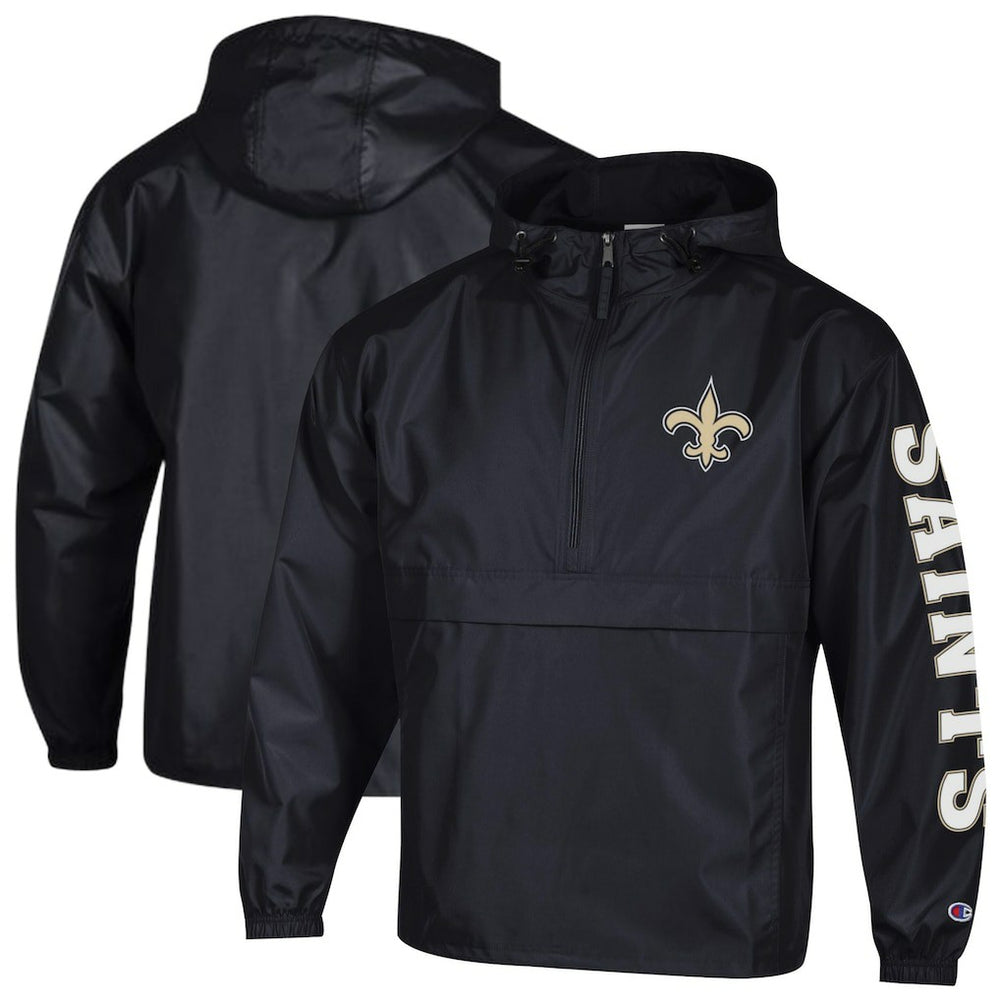 Packable Windbreaker Half-Zip Jacket - New Orleans Saints
