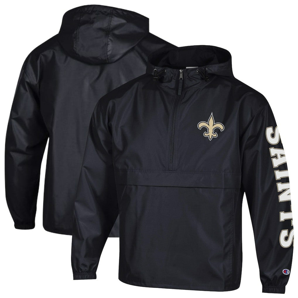 Packable Windbreaker Half-Zip Jacket - New Orleans Saints