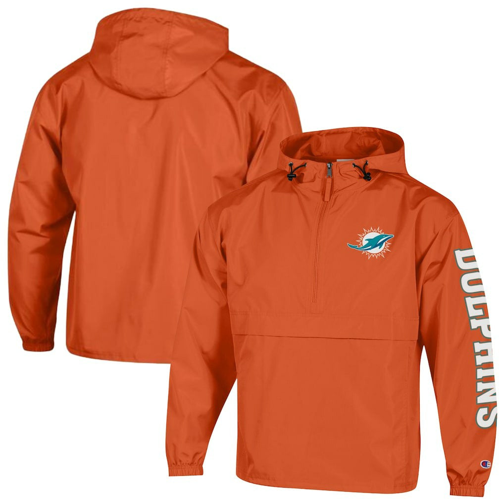 Packable Windbreaker Half-Zip Jacket - Miami Dolphins