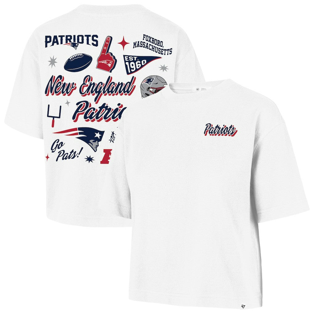 '47 Women's Collage Script Reed City T-Shirt - New England Patriots