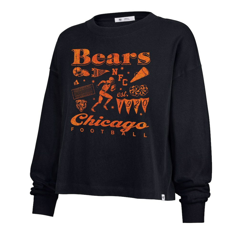 '47 Women's Team Collage Sydney Long Sleeve T-Shirt - Chicago Bears