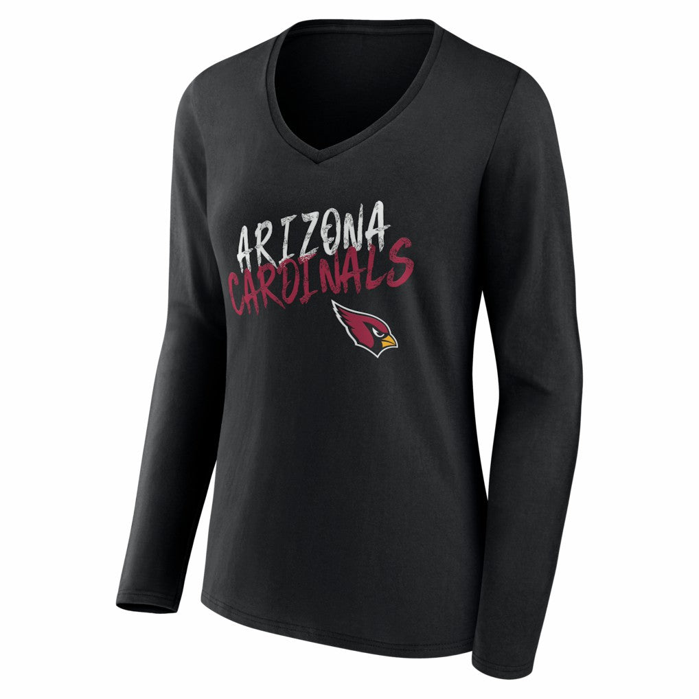 Women's Hustle Personalized Name & Number Long Sleeve V-Neck T-Shirt - Arizona Cardinals