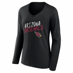Women's Hustle Personalized Name & Number Long Sleeve V-Neck T-Shirt - Arizona Cardinals