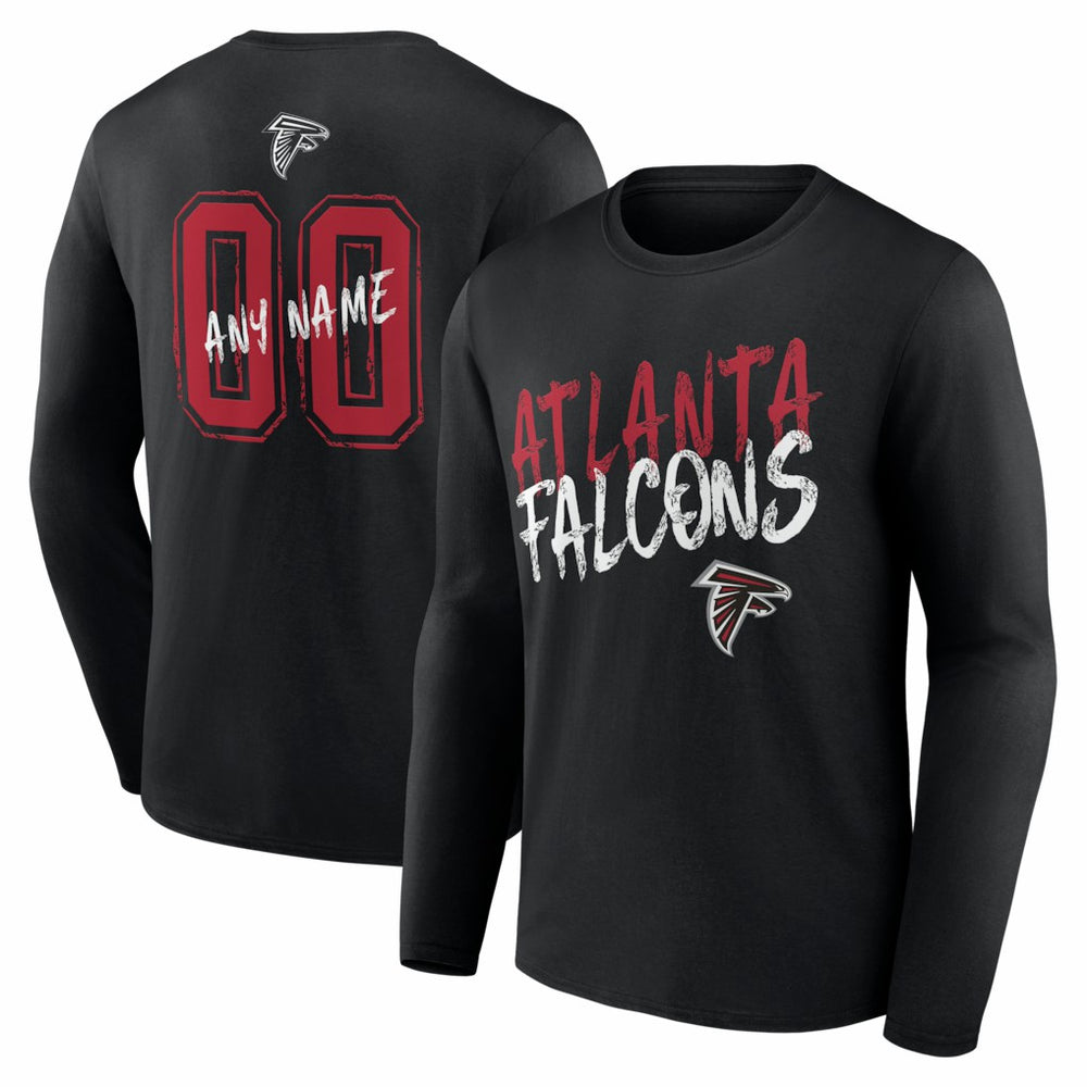 Hustle Personalized Name & Number Long Sleeve T-Shirt - Atlanta Falcons