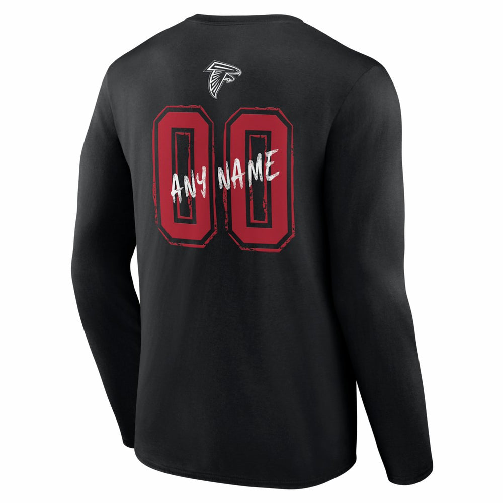 Hustle Personalized Name & Number Long Sleeve T-Shirt - Atlanta Falcons