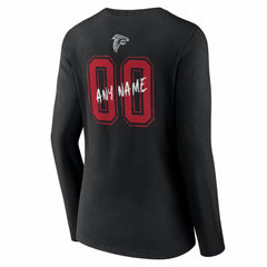 Women's Hustle Personalized Name & Number Long Sleeve V-Neck T-Shirt - Atlanta Falcons