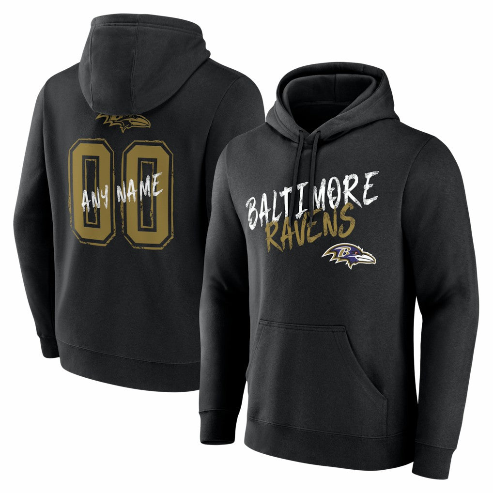Hustle Personalized Name & Number Hoodie - Baltimore Ravens