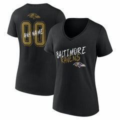 Women's Hustle Personalized Name & Number V-Neck T-Shirt - Baltimore Ravens