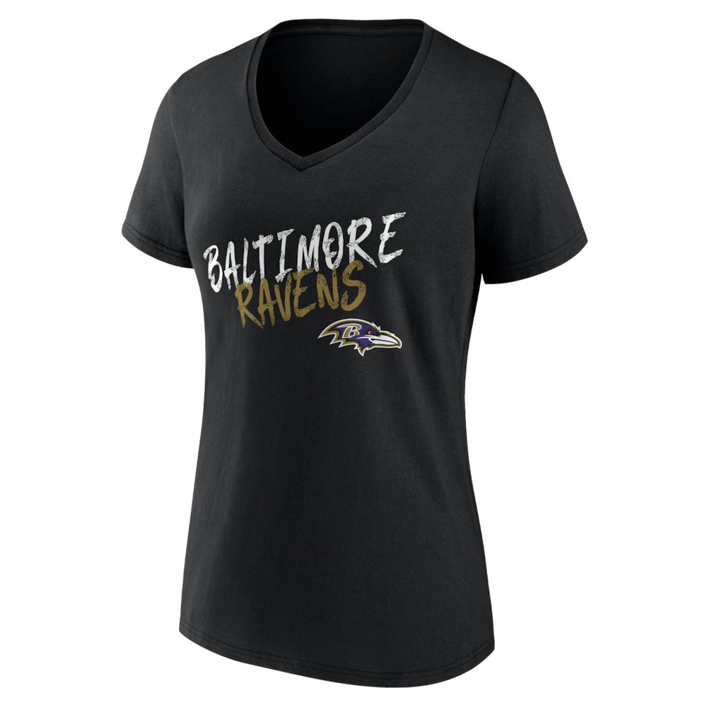 Women's Hustle Personalized Name & Number V-Neck T-Shirt - Baltimore Ravens