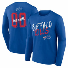 Hustle Personalized Name & Number Long Sleeve T-Shirt - Buffalo Bills