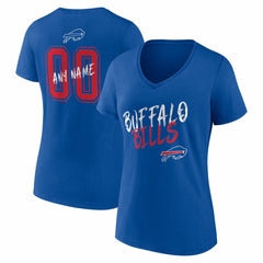 Women's Hustle Personalized Name & Number V-Neck T-Shirt - Buffalo Bills