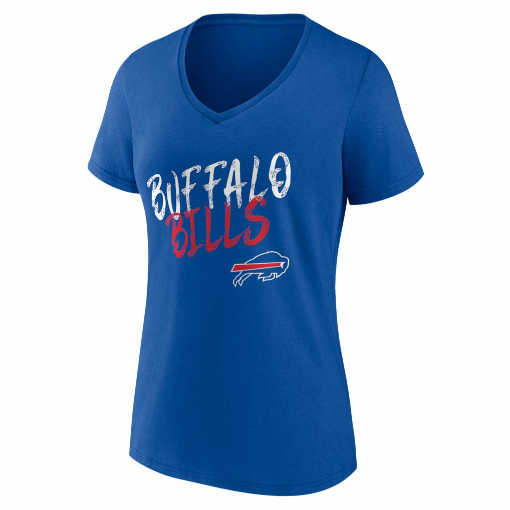 Women's Hustle Personalized Name & Number V-Neck T-Shirt - Buffalo Bills
