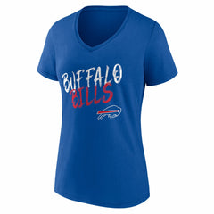 Women's Hustle Personalized Name & Number V-Neck T-Shirt - Buffalo Bills